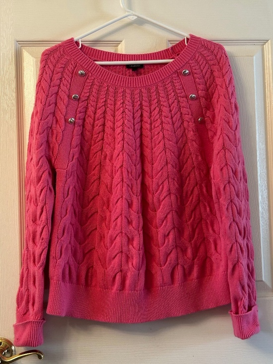 Talbots Sweaters - Talbots bright pink cable knit pullover sweater, size L